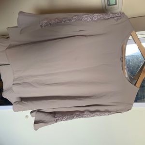 Nice dress shirt , nude in colour - lace see thru sleeves